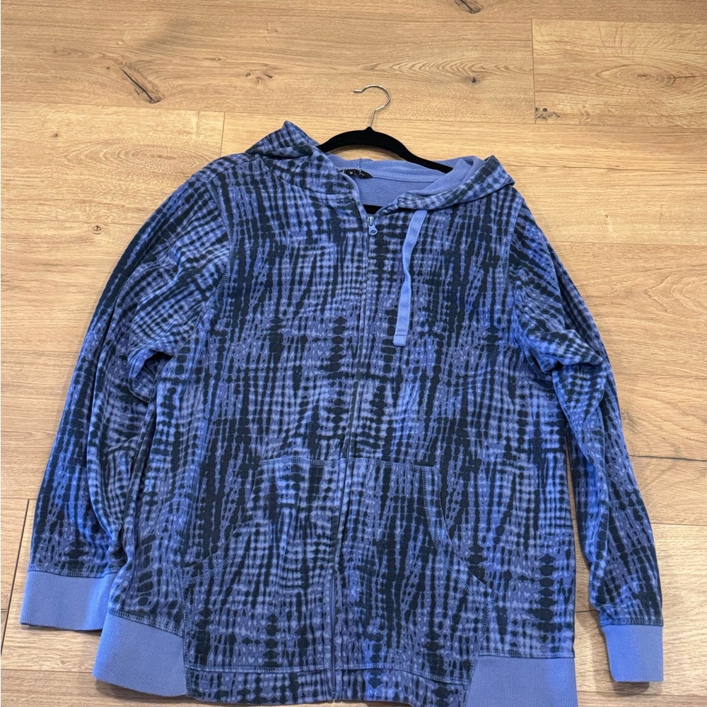 George Blue and Black Textured Hoodie